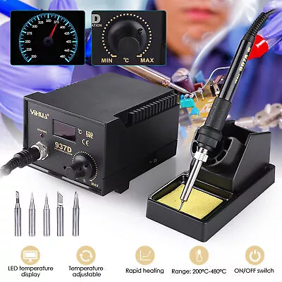 £33.99 • Buy 937D Soldering Iron Station Hot Air Digital Welding SMD Tool Stand + 5 Tips 45W