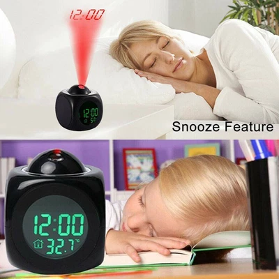 £9.75 • Buy Projection Clock LED Alarm Digital Temperature Indicators Wall - Ceiling LCD WHH