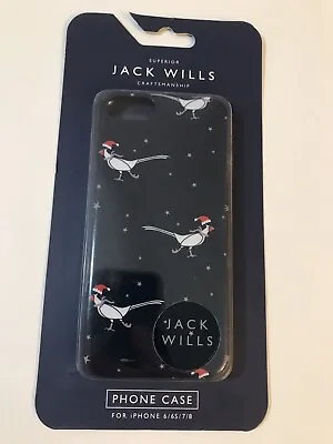 Jack Wills Brampton Novelty Christmas Bird Navy Phone Case For IPhone 6/6S/7/8 • £4.95