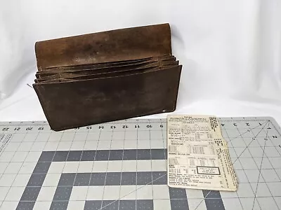 Leather Mail Pouch Portfolio Letter Holder 11x5 Inch Vintage Heavy • $149.95