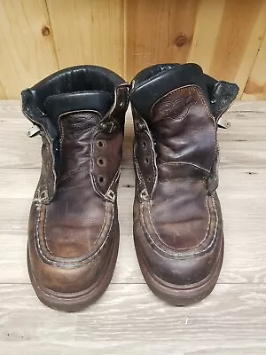 Doc Martens Mens Brown Leather Boots AW004 8460 UK Size 9 US Size 10 Vintage  • $50