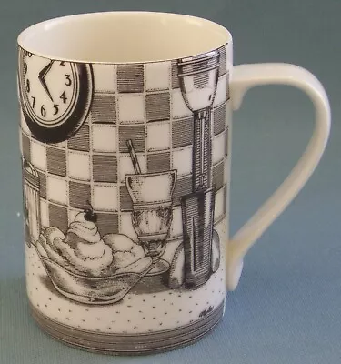 Slice Of Life Malt Shoppe 222 Fifth Cup Mug 12oz Marla Shega Illustrator Grey  • $24.99