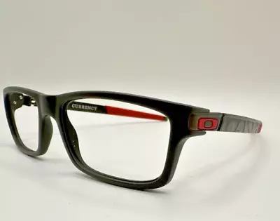 OAKLEY CURRENCY Eyeglasses Frames 54-17-133 OX8026-0954 Flint Black / Red • $48.88