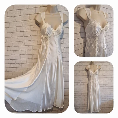 £49 • Buy Vintage 100% Silk Negligee Janet Reger Lingerie Nightdress Lace Designer Size 10