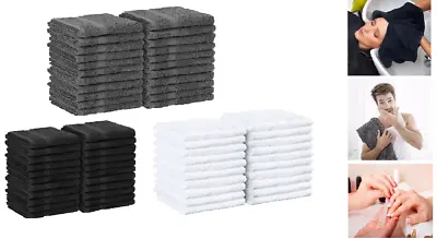 24x Salon Spa Hairdressers Soft Cotton Towels 50 X 85 Cm Hand Black White Grey • £29.99