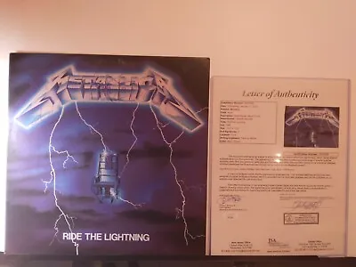 Metallica X 4 Cliff Burton Hetfieldkirk Lars  Signed Ride The Lightning Vinyl • $9750