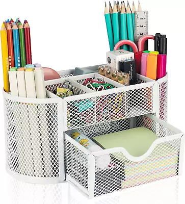 HOPECK Desk Organizer Office Accessories Multi-Functional Mesh Desk Organizer W • $14.99