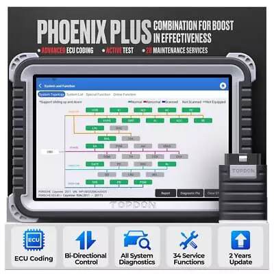 2024 TOPDON Phoenix Plus PRO3S + Car Full System Diagnostic Scanner Tool Coding  • $799