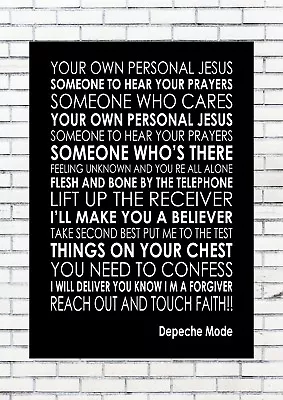 £11.55 • Buy PERSONAL JESUS - DEPECHE MODE  Typography Words Song Lyric Lyrics 