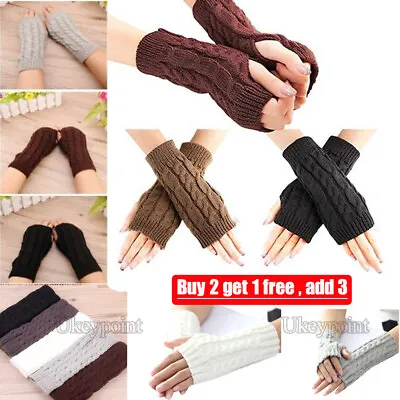£3.02 • Buy Women Cute Protection Arm Warmer Long Fingerless Stretchy Gloves Sleeves Mitten
