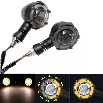 2x Motorcycle LED Turn Signals Mini Bullet Indicator Brake Running Lights Amber • $15.99