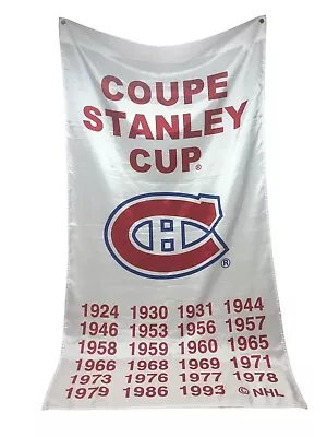 Coupe Stanley Cup MONTREAL CANADIENS NHL Hockey Logo 5'x3' Feet BANNER FLAG Habs • $25.99