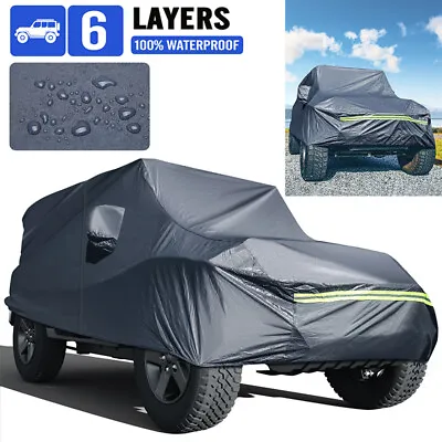 6 Layer Car Cover For Jeep Wrangler 2 Door JK JL Outdoor Waterproof All Weather • $61.08