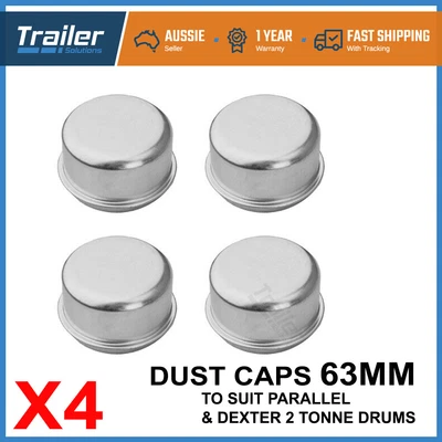 $19.26 • Buy 4 X Trailer Hub Drum Disc Caravan Axle PARALLEL DUST CAP GREASE Bearing Protect