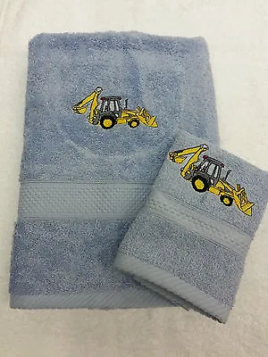 £14 • Buy Personalised Digger Towel Set Christmas Gift Pres Hand Towel And Face Cloth