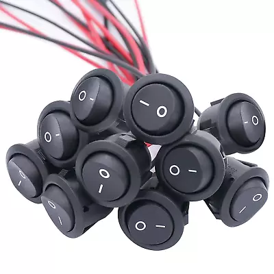 TWTADE 10Pcs Rocker Switch On/Off SPST 2Pin Latching Toggle Switch Snap Round Wi • $13.57