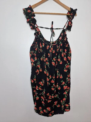 £19 • Buy Free People Black Ruffle Micro Dress New Xs