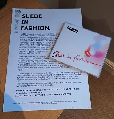 £12.50 • Buy Suede She's In Fashion PROMO Press Release And CD  (never Played), 1999 Nude.