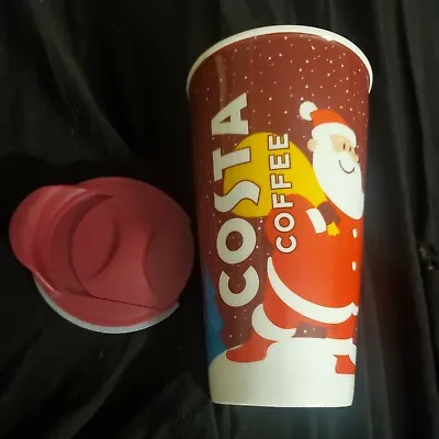 $37.99 • Buy RARE Costa Coffee Ceramic Travel Mug Tumbler Cup Christmas Gift With Lid