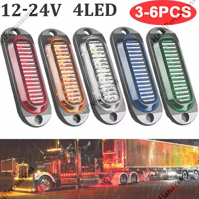 3/6x 4 LED Clearance Lights Side Marker Lamp Amber Red Trailer Truck UTE 12V 24V • $9.98