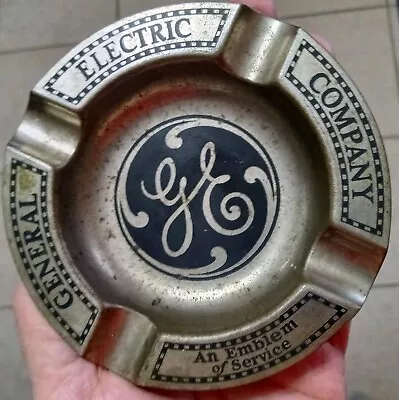 1930s? GENERAL ELECTRIC COMPANY (GE)  Emblem Of Service  Metal ASHTRAY • $14.50