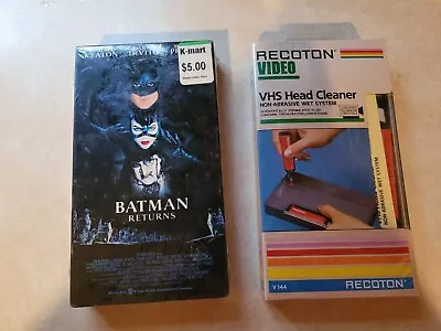 Recoton Video VHS Head Cleaner W/ Batman Returns SEALED VHS Lot • $0.16