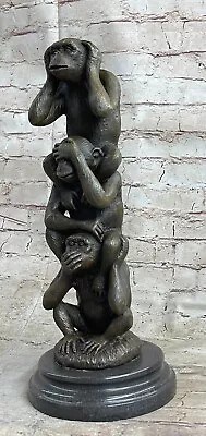 Genuine Bronze Hear No Evil Speak No EvilSee No Evil Quality Bronze Sculpture • $349