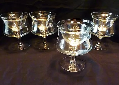 4 Vintage ARCADIA Shrimp Cocktail CHILLERS W/ INSERTS Clear BLOWN GLASS • $39.99