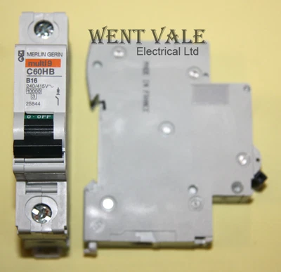 £8.75 • Buy Merlin Gerin Multi 9 - C60HB116 - 16a Type B Single Pole MCB Used