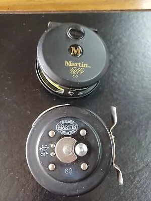  2 Vintage Martin Precision Model 60 & 63 Fly Fishing Reel  W/ Fly Line USA • $29.75