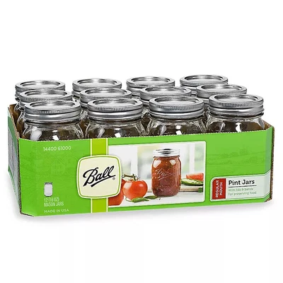 $29.99 • Buy Ball Regular Mouth Quart Mason Jars Lids& Bands, 32 Oz, 12 Pk 32oz - In Hand NeW