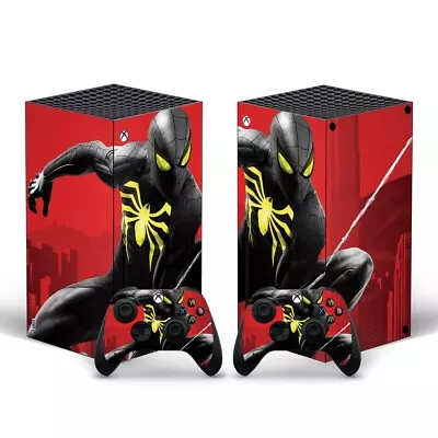 Xbox Series X Skin Black Spider Superhero Sticker Decal Vinyl Wrap For Console • $17.49