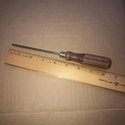 Vintage Wooden Handle Slotted Screwdriver 1/8” Tip 8-1/4” Overall Ready To Work! • $5.99