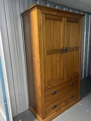 Oak Wardrobe Linen Press Cabinet Cupboard With Shelves And Draws • £200