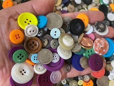 New 100 Buttons Mixed Color Lot Assortment Sizes 1/4  To 1 Inch -bulk  #MX1 • $3.99