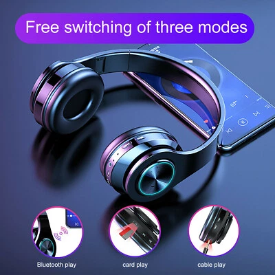 $30.88 • Buy Gaming Headset Bluetooth Wireless Headphones W/Mic RGB LED For PC PS4 Xbox One X