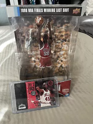 Michael Jordan Upper Deck Last Shot Figure W/1995 He’s Back Limited Edition Card • $110