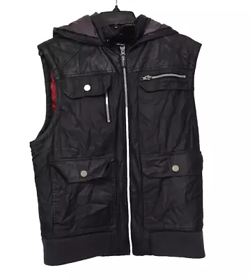 Inc International Concepts Mens Outdoor Sleeveless Hoodie Vest Black Size Medium • $21.83