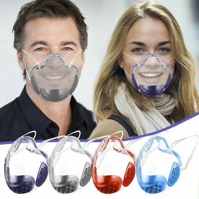 Clear Transparent Anti-fog Face Mask Shield Reusable Cover Mouth Anti-Fog+ • $7.41