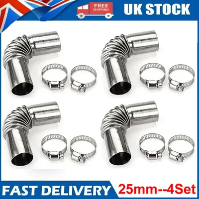 4 Set 25mm Exhaust Pipe Tube Elbow Connector Clamp For Eberspacher Diesel Heater • £10.55