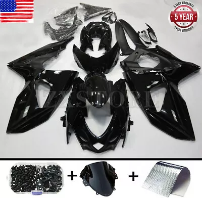 ABS Injection Fairing Kit + Bolts For Suzuki GSXR1000 2009-2016 K9 Glossy Black • $359.01