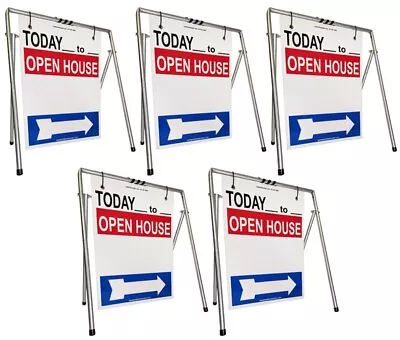 Open House Sign A-Frame Kit 5-Pack RedWhiteBlue Swingers Today Times • $169.99