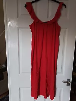 £6 • Buy Womens Red Summer Dress Size 14 M&S