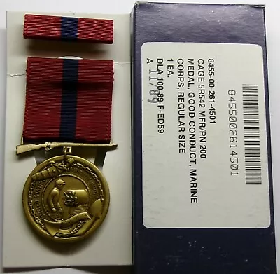 U.S. Marine Corps. Good Conduct GI Issue Medal Set In BOX • $19.94