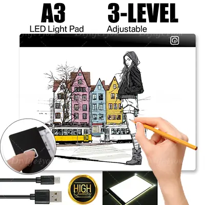 A3 LED Lightbox Pad Painting LED Drawing Copy Tracing Board Light Box Ultra-thin • £15.59