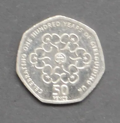 UK '100 Years Of Girl Guiding' 2010 50p Coin. Circulated Condition • £2.99