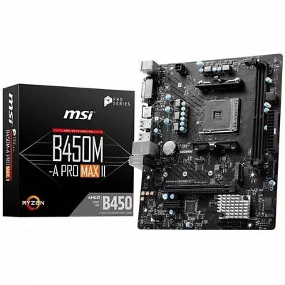 MSI B450M-A PRO MAX II AM4 DDR4 MATX Gaming Desktop Motherboard • $88.43