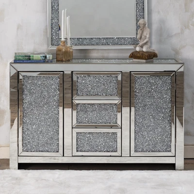 £390 • Buy Venetian Crushed Diamond Sideboard 3 Drawers 2 Doors Living Room Media Unit