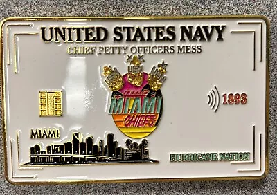 Miami CPOA Chief Mess Challenge Coin Hurricane Nation-Credit Card • $40