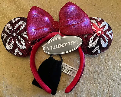 Disney Aulani Christmas 2021 USB Rechargable LIGHT UP Mickey Minnie Mouse Ears • $84.99